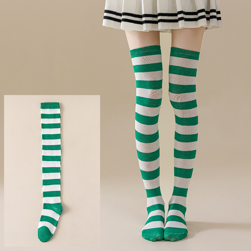 Calcetines Largos Bucaneras a Rayas para Mujer de Poliéster y Spandex, Absorción del Sudor, para Cosplay image 28