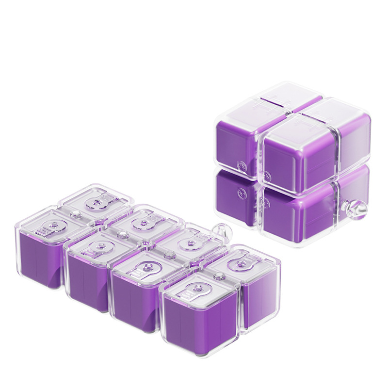 Caja de medicamento de cubo magnético de absorción personalizada portátil con cuerda de suspensión, caja de paquete, caja de almacenamiento de medicamentos de tres comidas al día