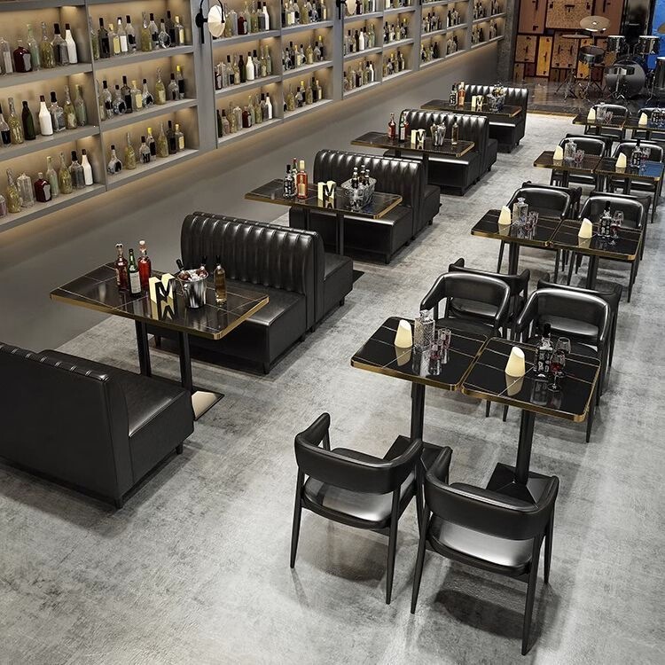 Double Sofa, Leisure Dining Table, Bar, Barbecue Restaurant, Sofa Chair, Western Food, Coffee, Retro Milk Tea Booth Seating Double Sofa, Leisure Dining Table, Bar, Barbecue Restaurant, Sofa Chair, Western Food, Coffee, Retro Milk Tea Booth Seating