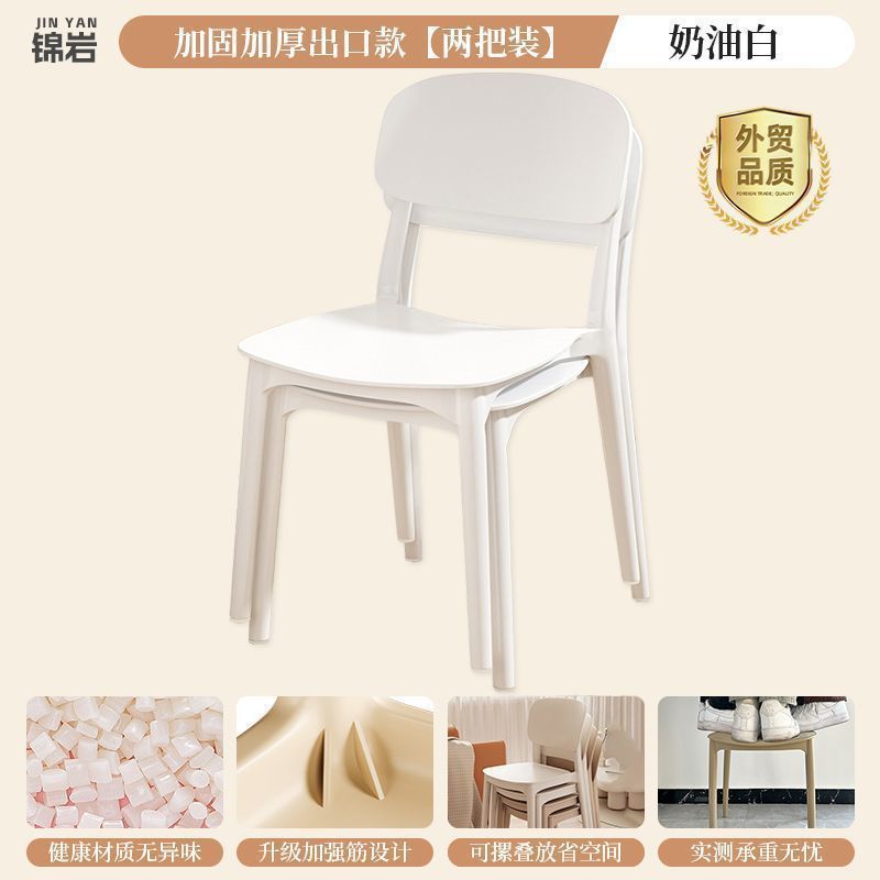 餐椅家用加厚可叠放塑料椅子餐厅餐桌靠背凳子商用靠背椅批发|undefined