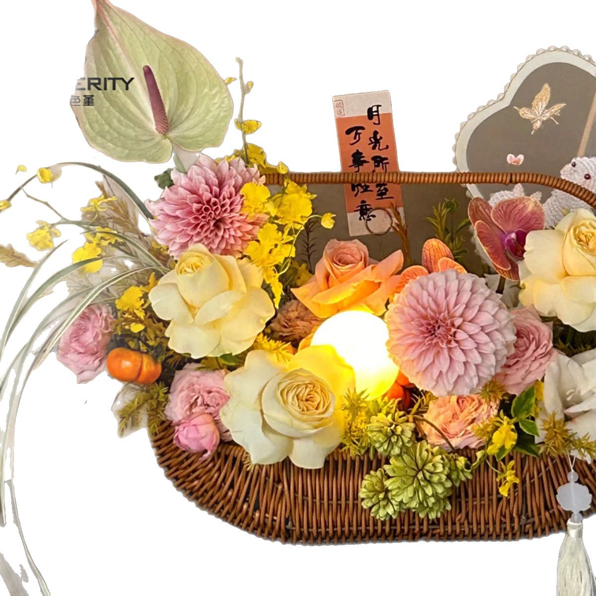 Lámpara de atmósfera de siete colores de cordier embalaje de flores con ramo de flores decoración caja de regalo embalaje de flores DIY florista