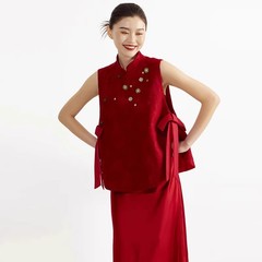 新中式敬酒服新娘2025新款高级感旗袍套装订婚礼服连衣裙红色晨袍