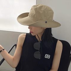 新款簡約日系風兒童漁夫帽子春夏潮男女出遊大檐遮陽帽戶外帽批發