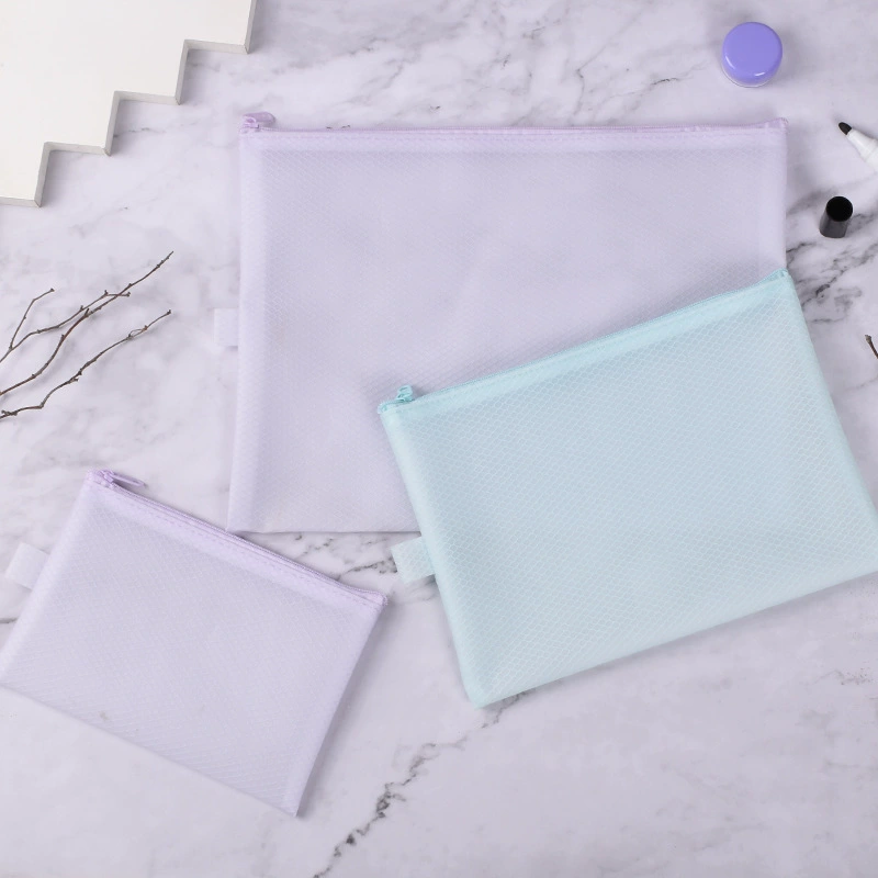Полупрозрачный файл хранения мешок Пылезащитный портативный молния файл мешок Управление информации мешок экспертизы бумаги организации мешок