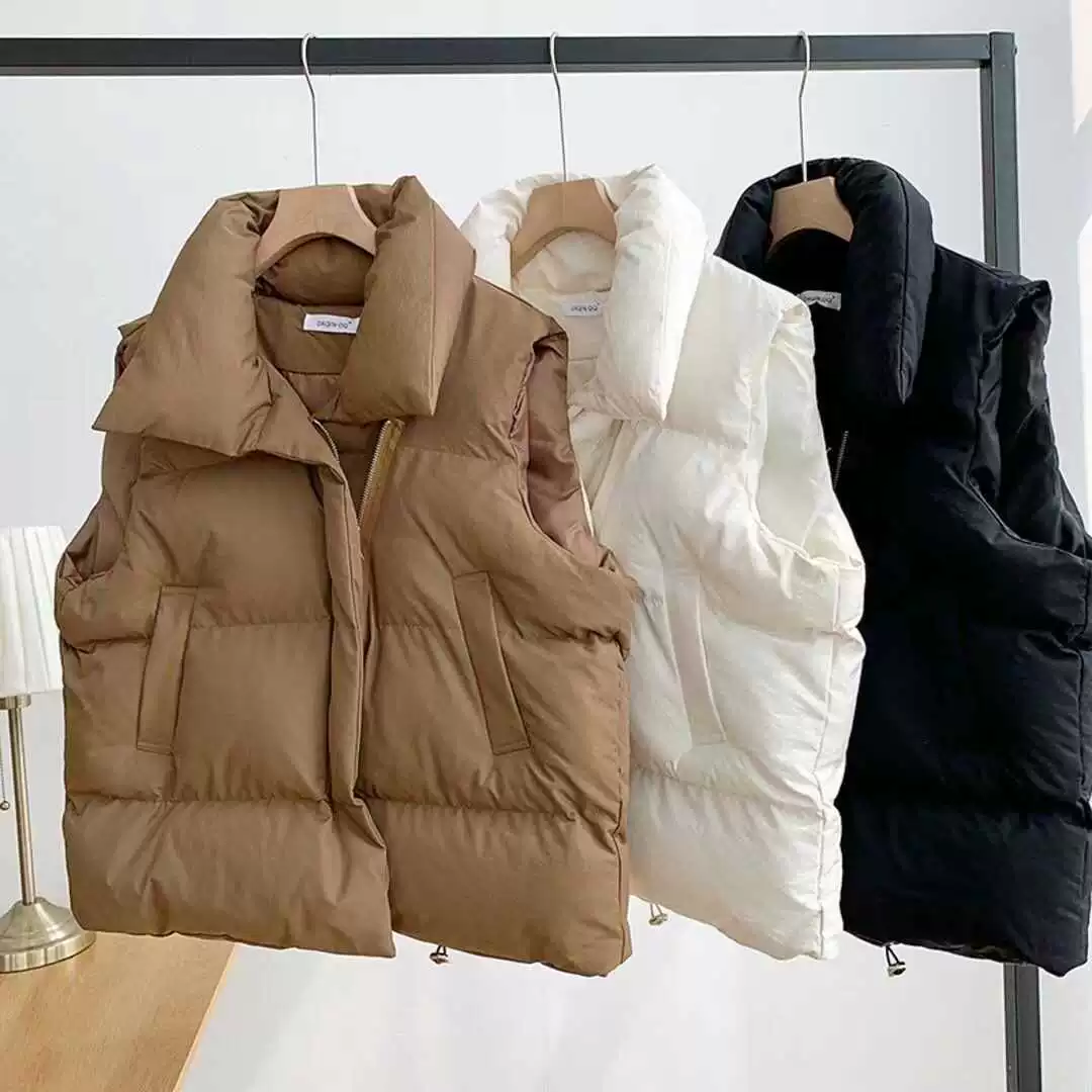 Vest, demi-season down jacket, tank top, Chanel style, Korean style