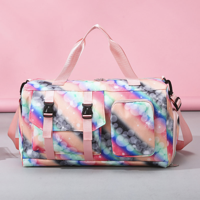 Amazon nueva bolsa de viaje separada en seco y húmedo para mujer, bolsa de fitness de yoga deportiva, bolsa diagonal de un solo hombro de viaje de gran capacidad