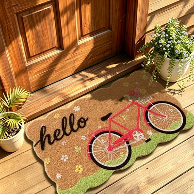 imitation coconut palm fiber doormat, Avtomobil döşəmə paspasları - wave-bicycle-4060cm