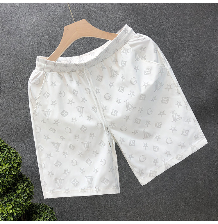 Men's Summer Sports Beach Pants Thin Trendy Loose Outer Wear Three Quarter Home Shorts_viptrois.com
