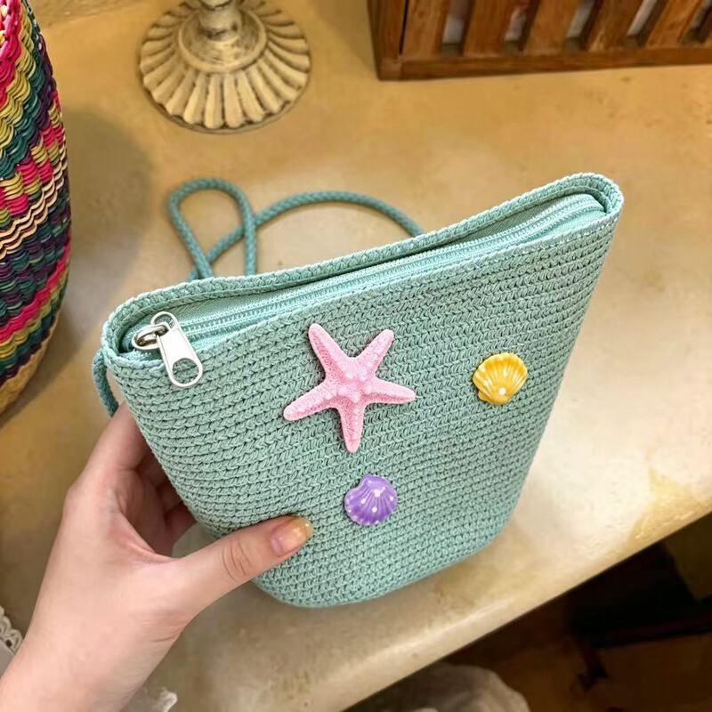 Summer Fresh DIY Handmade Straw Woven Mini Bag Mobile Phone Bag Popular Coin Purse Crossbody Bag Fashionable Shoulder Bag Summer Fresh DIY Handmade Straw Woven Mini Bag Mobile Phone Bag Popular Coin Purse Crossbody Bag Fashionable Shoulder Bag