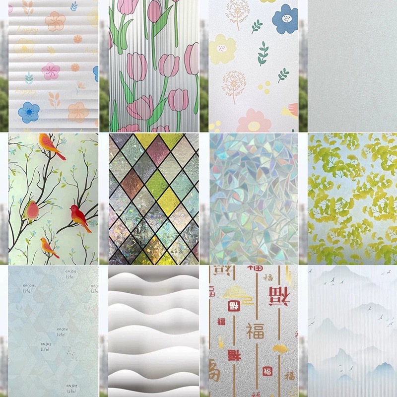 Etiqueta de vidrio esmerilado película de la ventana baño Baño película anti-Peep anti-exposición transparente vidrio opaco papel de la ventana