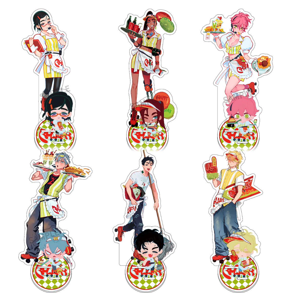 15cm ALIEN STAGE merchandise acrylic stand with two inserts, anime-themed desktop decoration
