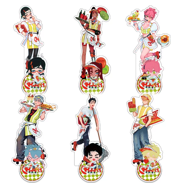 15cm ALIEN STAGE merchandise acrylic stand with two inserts, anime-themed desktop decoration