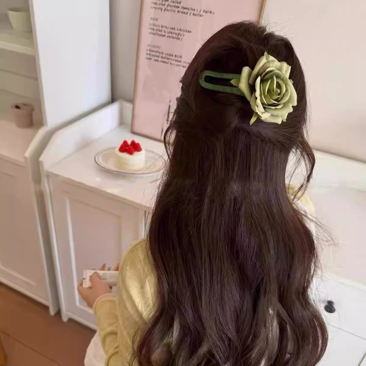 Camellia clip de cabello de tiburón clip de cabello de cabello de mujer detrás de la cabeza pequeña clip de cabello nuevo estilo chino de alta calidad clip de cabello de flores