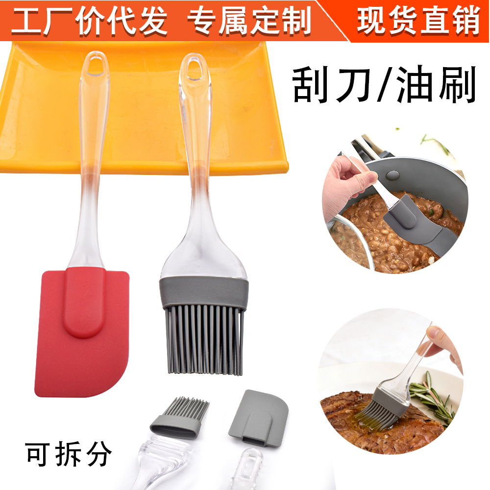 Pincel de Silicona para Barbacoa y Repostería de Silicona y Plástico Resistente a Altas Temperaturas
