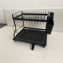 双层厨房沥水碗架多功能收纳架带杯架水槽置物架家用碗碟架