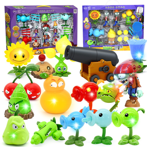 Genuine Plants vs. Zombies toys Xuanli sound and light potatoes mines fire dragon grass bamboo shoots can launch battle set