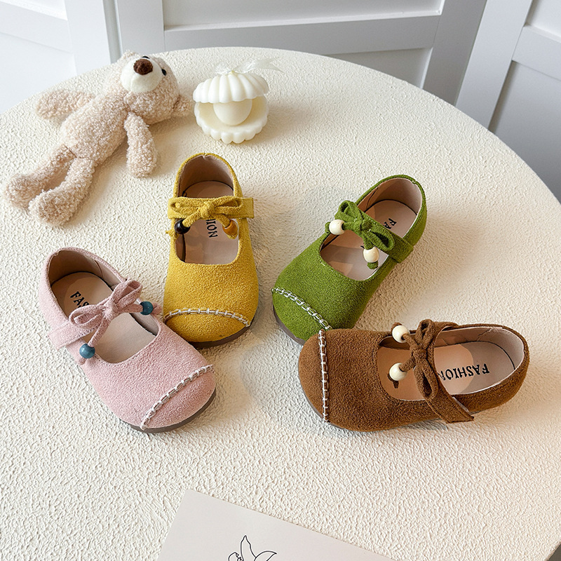 Fashionable Soft-Soled Girls' Shoes 2025 New Spring & Fall Ballet Shoes Baby Leather Shoes Mary Jane Little Girl Princess Shoes