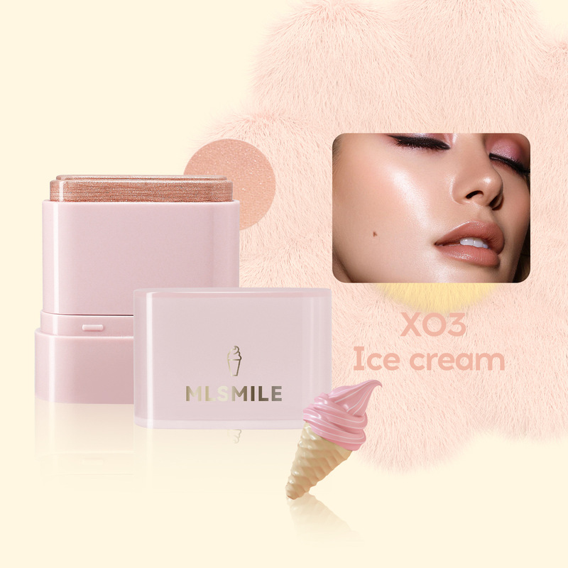 MLSMILE 国境を越えたフラットチューブフルーツブラッシュスティック 2-in-1 口紅口紅着色しやすい高光沢赤面|undefined