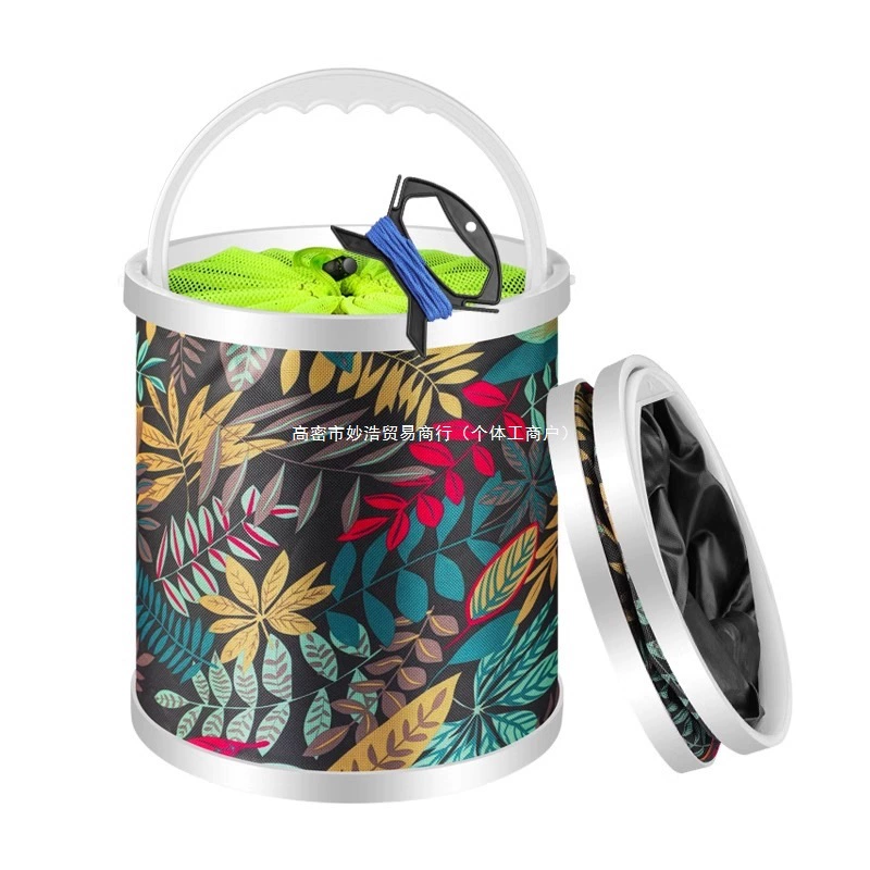 Fishing can be folded and folded a barrel fish barrel live fish box multi -function with rope jumping net small fish barrel fishing gear to protect the barrel
