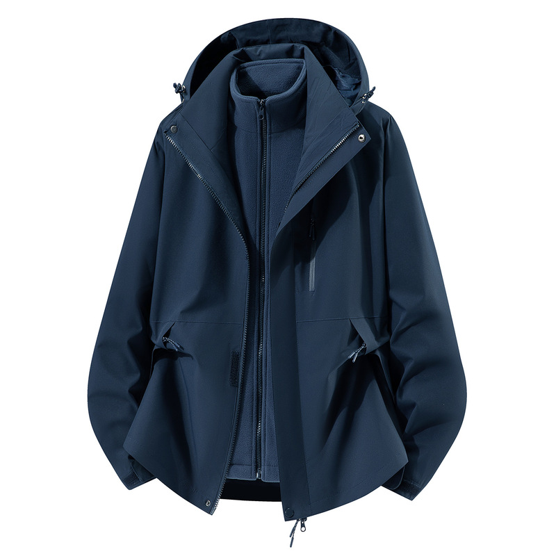 登山进藏连帽夹克防风防泼水三合一冲锋衣团建工作服定制批发LOGO|undefined