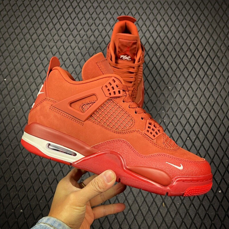 Putian Men's Shoes Pure Original New Brick Red Aj4 Shoes Classic Campus Fashion Non-Slip Wear-Resistant Basketball Shoes
