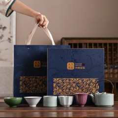 故宫文创五大名窑茶具提梁壶一壶四杯陶瓷泡茶壶功夫茶具礼盒套装
