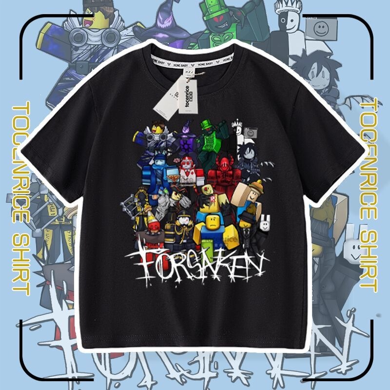 Cross-Border New Product Forsaken Roblox Game Peripheral Short-Sleeved Tops Summer Clothing for Men, Women and Children Short-Sleeved Summer Clothing