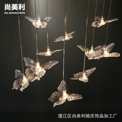 新しい結婚式のアクリル蝶シャンデリア結婚式ホールショッピングモールの窓天井装飾屋内会場レイアウト小道具
