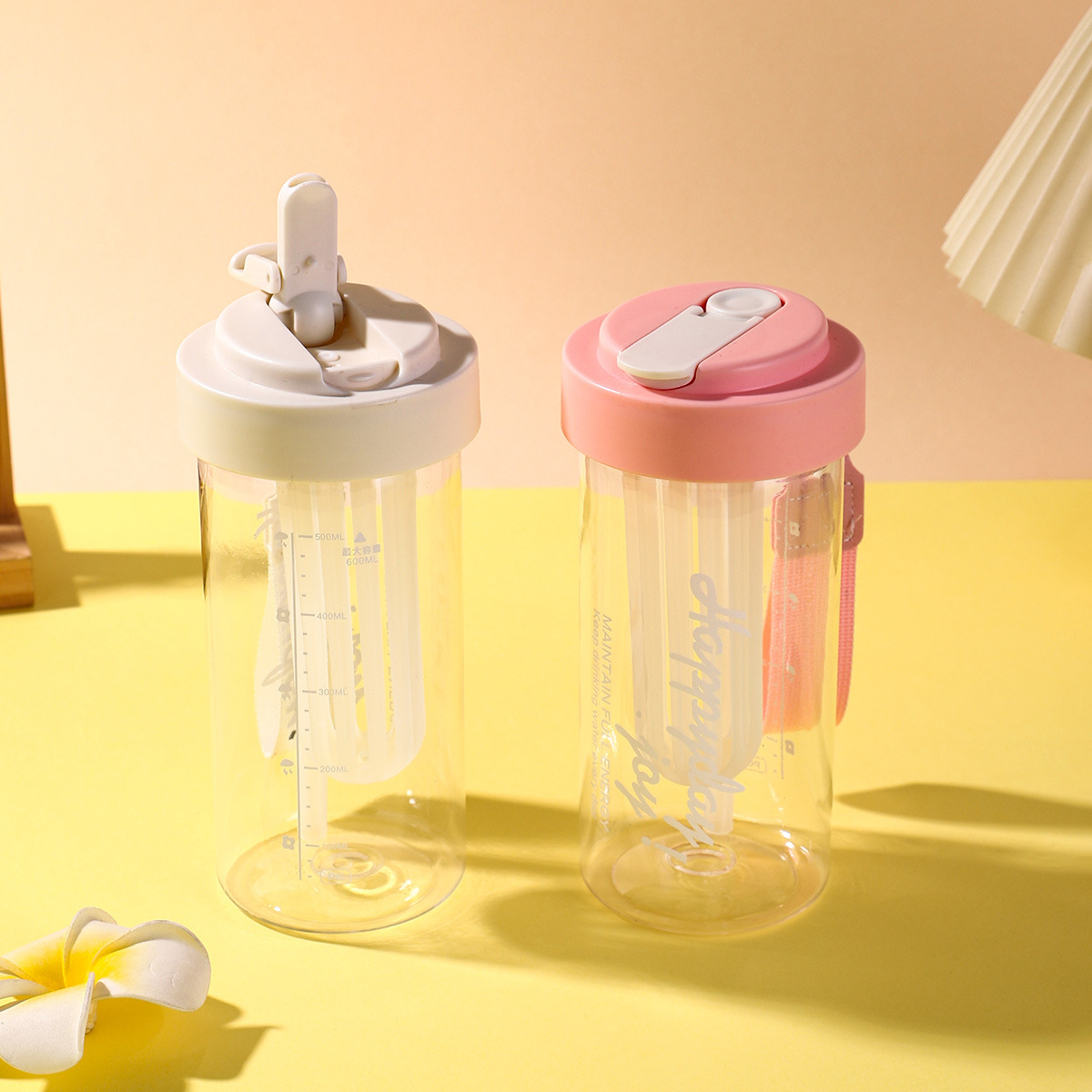 Durable Tritan Plastic Straw Water Bottle For Students And Sports_voghion.com