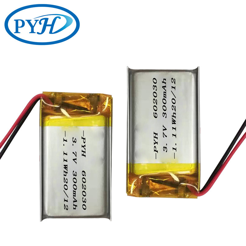 现货供应  602030  聚合物锂电池 3.7V  300mAh 认证齐全