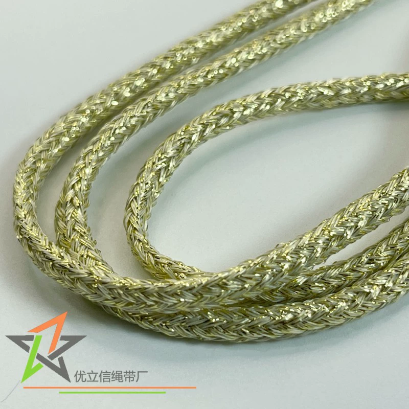 3 мм золотая металлическая проволока полая круглая веревка свет золото восемь нитей Веревка Ювелирные изделия декоративная веревка подарок висит веревка