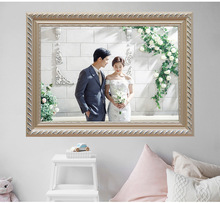 實木相框掛牆放大婚紗照歐式洗照片擺台做成畫框打印照片30寸