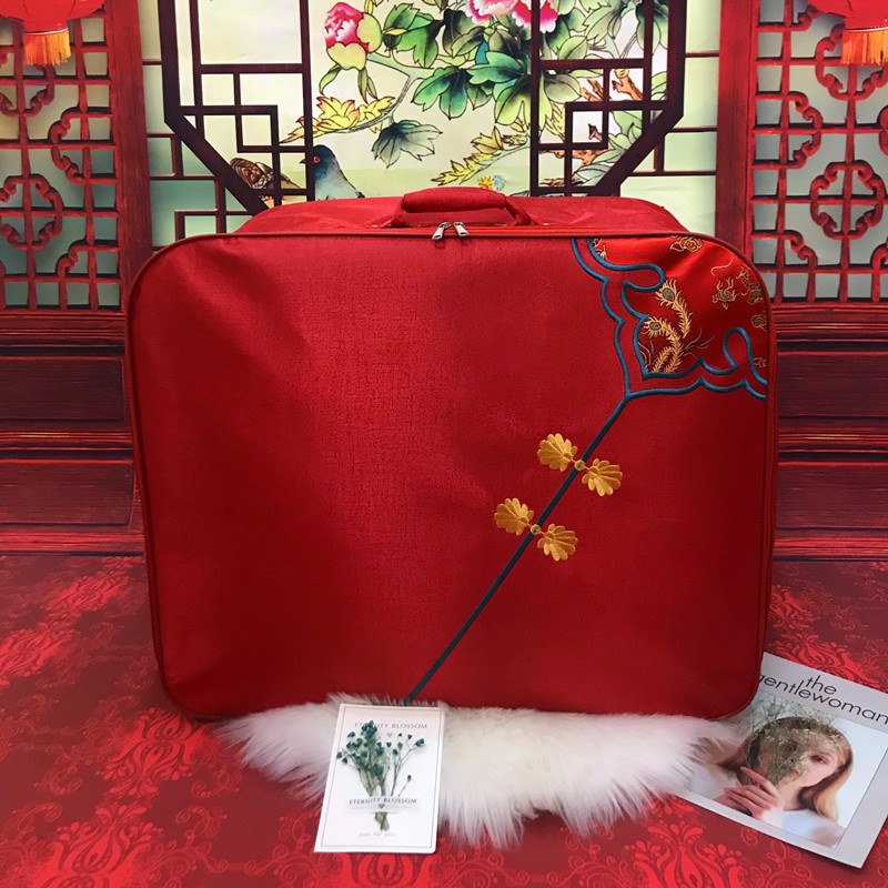 结婚被子收纳袋喜被红色牛津布棉花被包装袋陪嫁婚庆被褥手提袋子|undefined