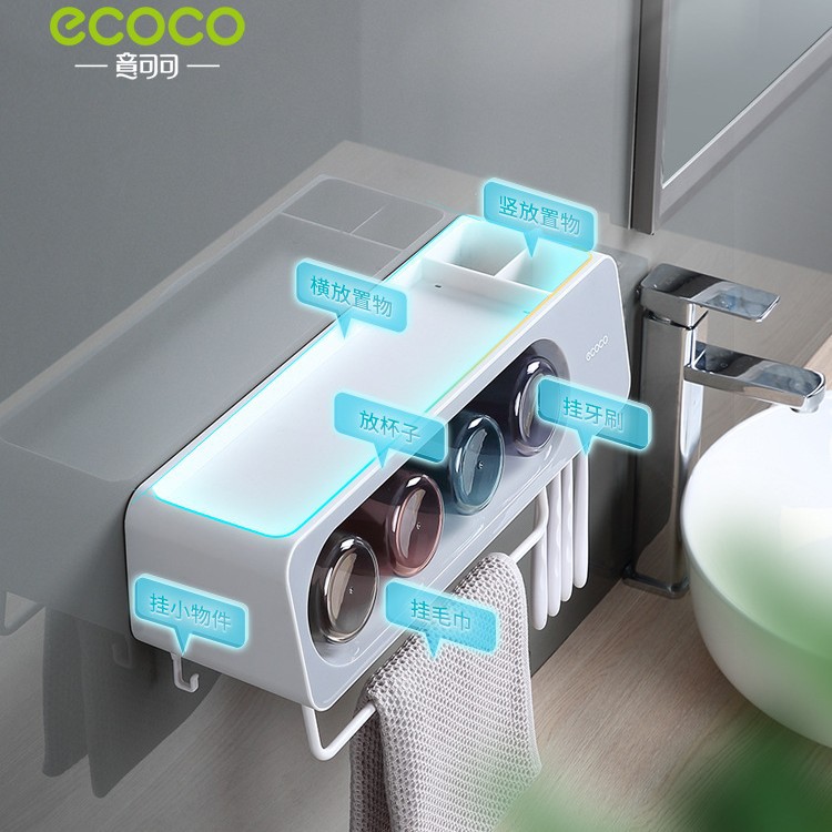 Estante de cepillo de dientes, taza de cepillo de dientes, enjuague bucal, baño de pared, sin perforación, soporte de pared, estante de almacenamiento de celebridades de Internet, juego de cilindros