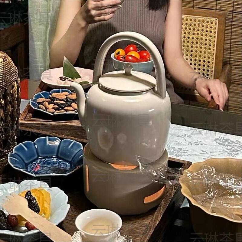 Yunlin Tea Set Shanhetu Tailboard Pot teastone Same Tea Boiling Pot Volcanic Stone Pottery Pot Candle Insulation suit Yunlin Tea Set Shanhetu Tailboard Pot teastone Same Tea Boiling Pot Volcanic Stone Pottery Pot Candle Insulation suit