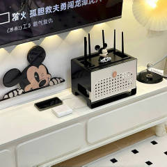 WiFiルーター収納ボックスリビングルームホームカバーアップ装飾ボックステレビセットトップボックスプラグイン収納ラックアーティファクト
