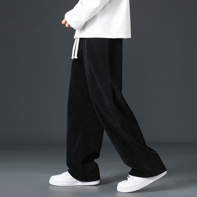 Boao velvet pants for men, autumn 2026 new casual long pants, trendy brand sports sweatpants, straight wide-leg trousers Boao velvet pants for men, autumn 2026 new casual long pants, trendy brand sports sweatpants, straight wide-leg trousers