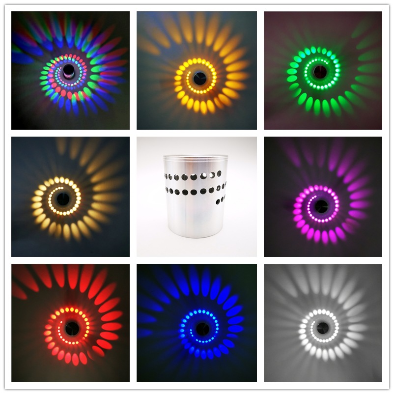 led modern indoor Wall lamp originality Spiral circular 1w3w club KTV Corridor Aisle Background wall Decorative lamp