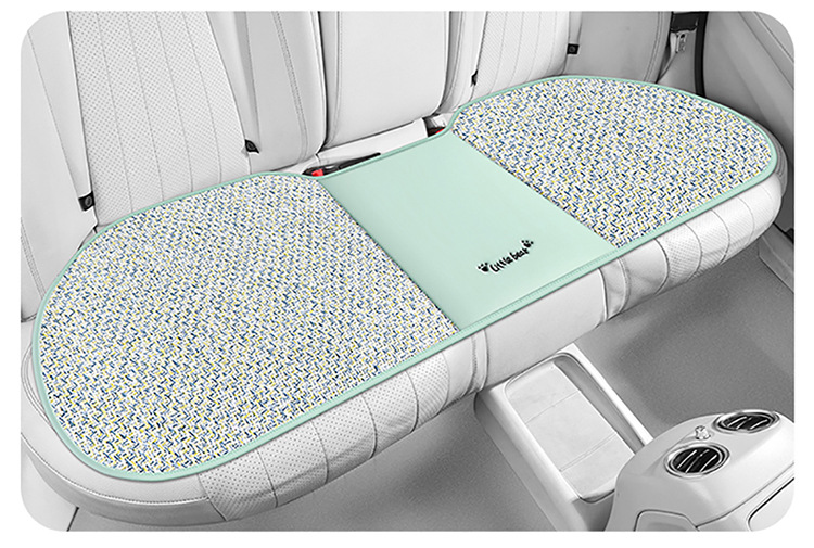 Summer Car Seat Cushion Single-Piece Three-Piece Set, Ice Rattan, Universal for All Seasons, Breathable Ice Silk, Non-Slip, Durable Car Single Seat Cushion