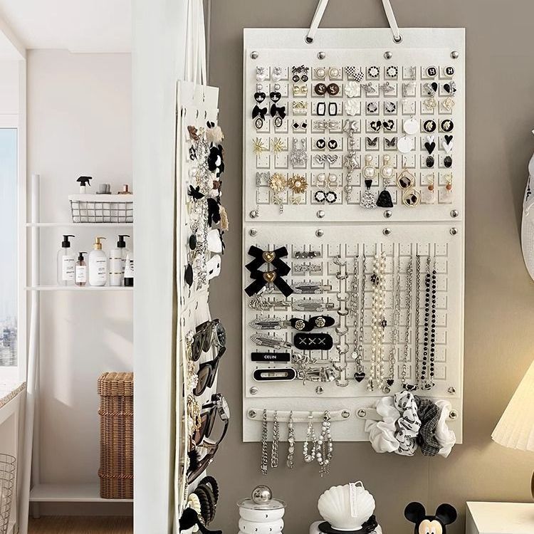 simple colgar clip para el cabello corda para el cabello almacena bolsa colgante clip de tiburón casero collar caja de joyería colgante pared