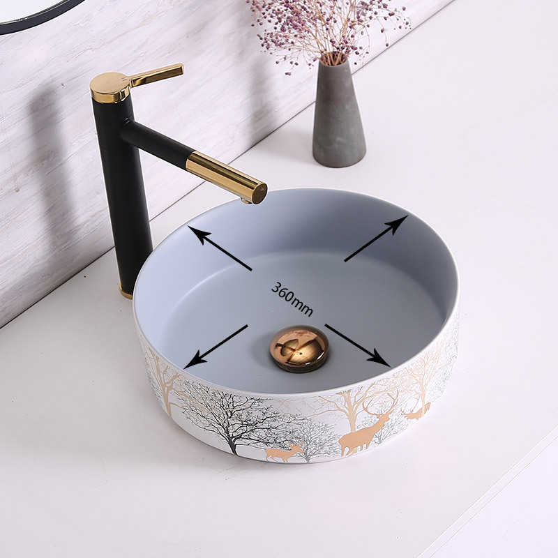 lavabo de cerámica doméstica de color lavabo artístico de hotel balcón cuadrado redondo lavabo de mesa