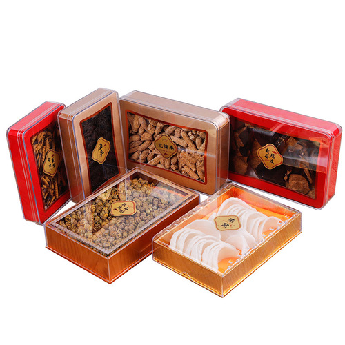 Wholesale gift box sea cucumber transparent acrylic packaging box American ginseng bird's nest Yuanbei local specialty tonic box