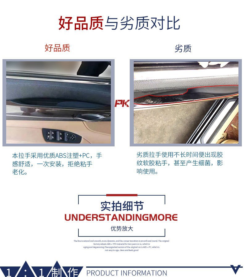 Suitable for Bmw 7 Series Interior Door Handle 730740750Lif01F02 Interior Door Armrest Door Handle Assembly