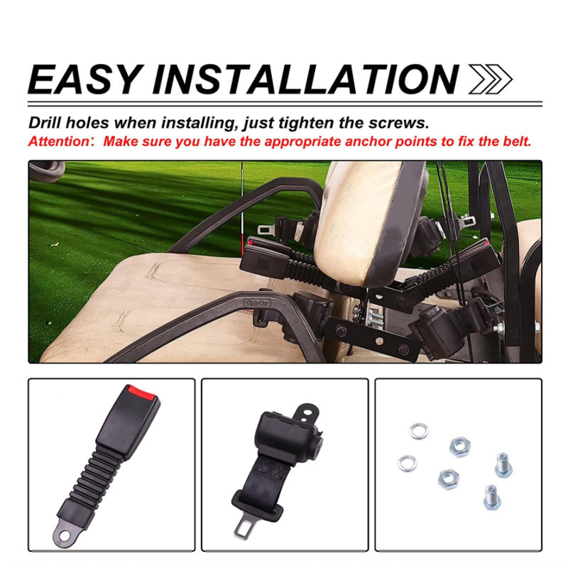 Retractable Golf Cart Ezgo Yamaha Club Car Kart Utv Automatic Two-Point Safety Belt