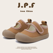 J.P.F2025春季开口幼儿园休闲帆布鞋透气儿童潮流韩版批轻盈镂空