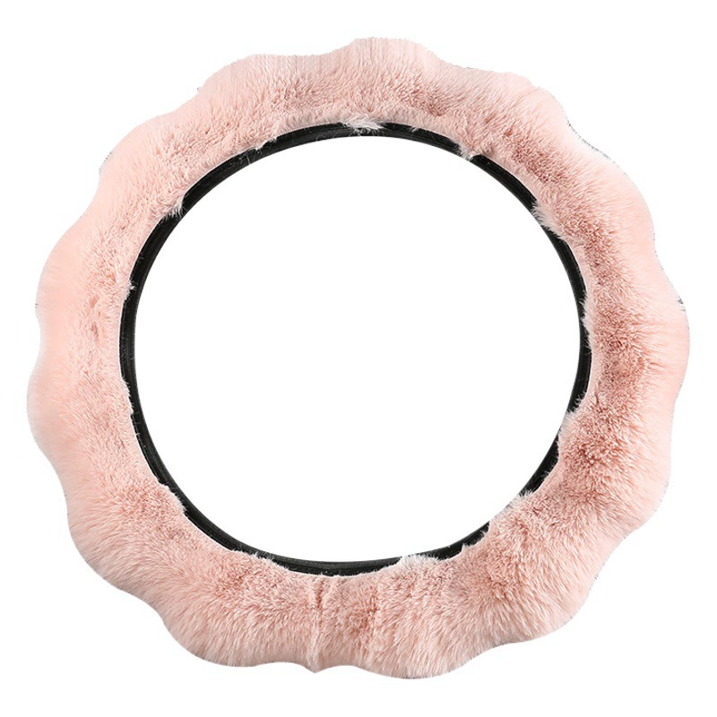 Плюшевый зимний чехол на руль автомобиля с подогревом без внутреннего кольца, подходит как мужчинам, так и женщинам.