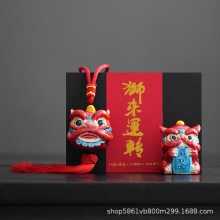 国潮陶瓷狮子家居客厅摆件交趾陶办公桌醒狮挂饰店铺开业伴手礼品