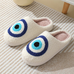 New Winter Cotton Slippers Home Comfort Devil's Eye Couples Thick Soled Warm Indoor Slippers Wholesale