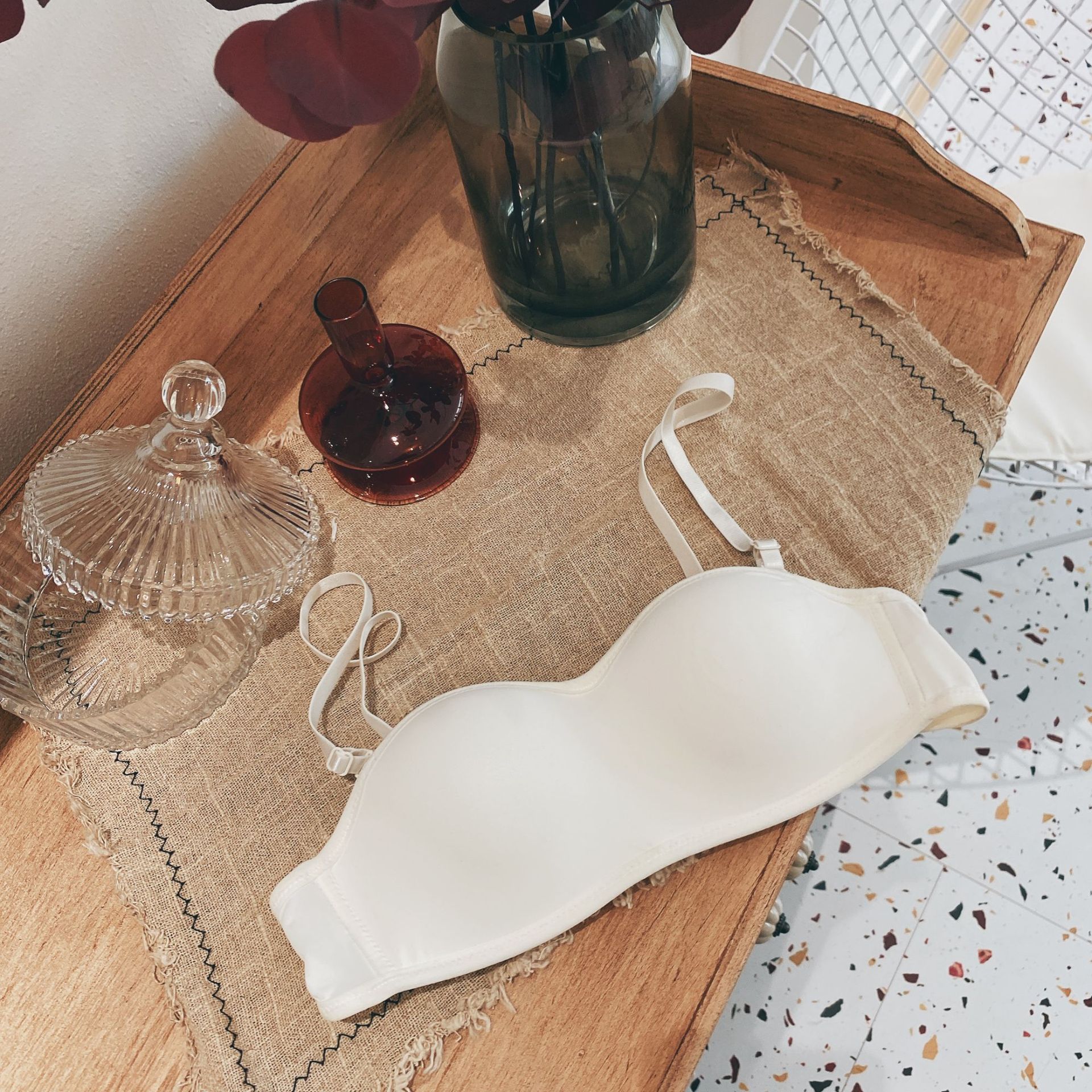 Sujetador de ropa interior de niña brillante sin costuras de una pieza