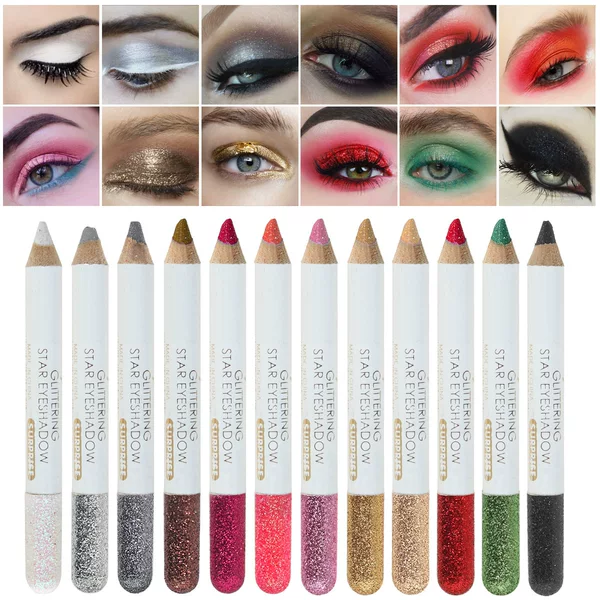 Glazzi Cross-Border 12-Color Pearlescent Matte Colorful Eyeshadow Pen Makeup Eyeliner Eyeliner Pen Foreign Trade Wholesale
